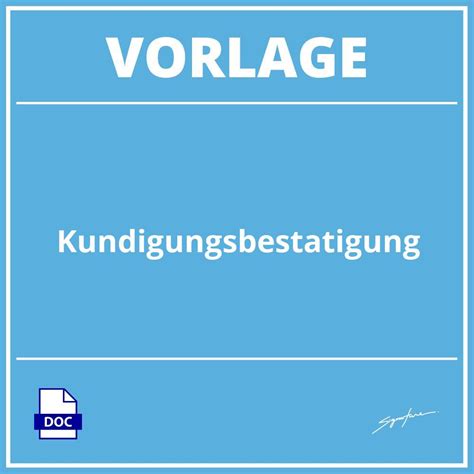 K Ndigungsbest Tigung Vorlage Word Pdf Wie Schreibe Ich