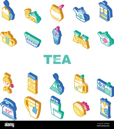 Tea Healthy Drink Collection Icons Set Vector Stock Vector Image Art