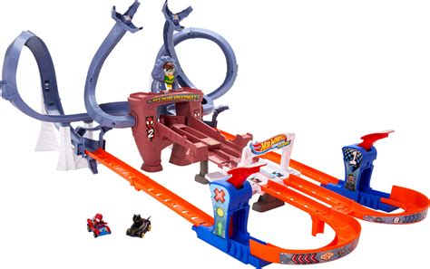 Hot Wheels RacerVerse Spider-Man’s Web-Slinging Speedway Track Set with ...