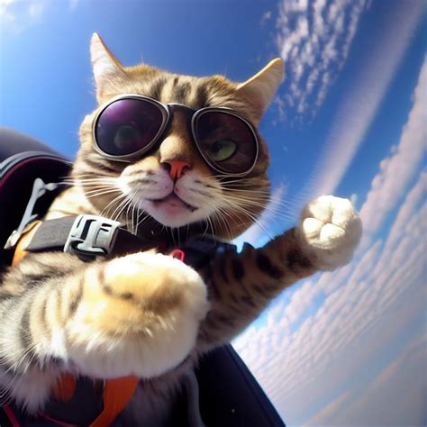 Premium Photo Close Up Of A Cat Wearing Sunglasses Generative Ai