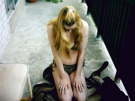 Naughty Nikki Pulls Camouflage Bikini Up Under Jeans Nikki Camo String Bikini Under Jeans