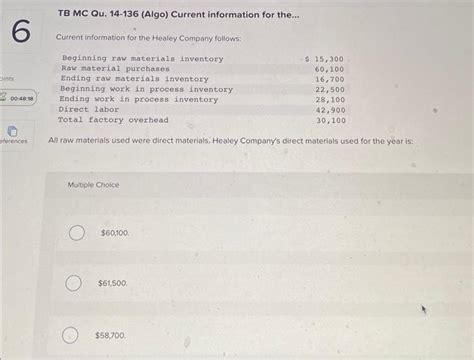 Solved TB MC Qu 14 136 Algo Current Information For Chegg