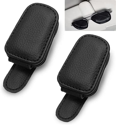 Fousenuk Glasses Holder For Car Pieces Magnetic Leather Sunglasses