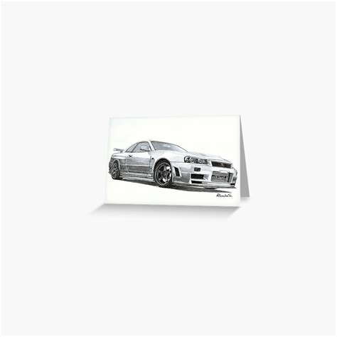 Nissan Skyline GTR R34 Nismo Z Tune Aj Works1 Greeting Card By