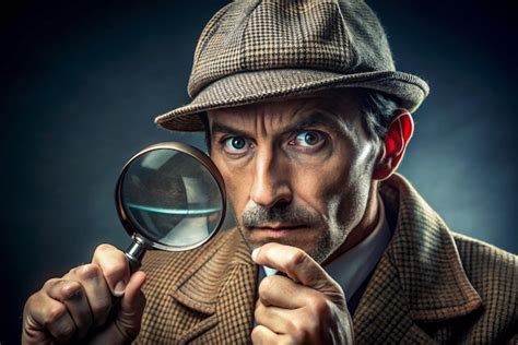 Solving Mysteries Sherlock Holmes Cartoon Illustrations Premium Ai