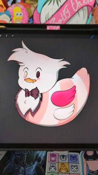 Angel Dust Duck Shorts Hazbinhotel Helluvaboss Halloween Duck Art