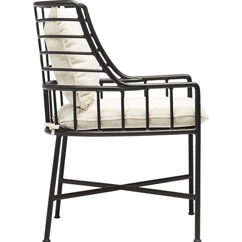 Breton Black Metal Modern Outdoor Dining Armchair Reviews Cb2 Canada