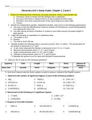 Chemistry Unit 1 Study Guide: Definitions, Experiments, and SI | Course ...