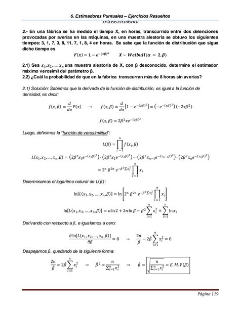 SOLUTION Ejercicios Resueltos Estimadores Puntuales Analisis