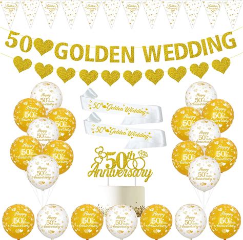 Th Wedding Anniversary Decorations Golden Th Anniversary Balloons