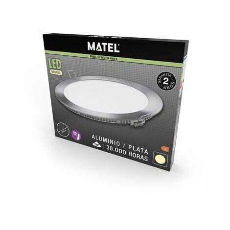 Downlight Led Redondo Plata Matel 12w 4200K