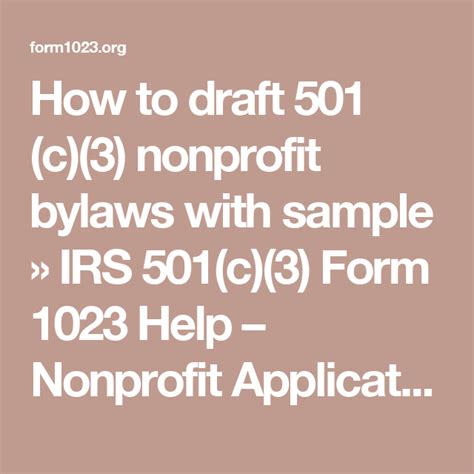 How To Draft C Nonprofit Bylaws With Sample Irs C