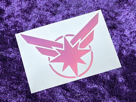 Captain Marvel Symbol Vinyl Decal in Magical Holographic or - Etsy