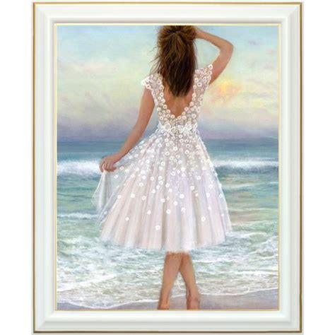 Broderie Diamant Femme En Robe 40 X 50 Cm Lartera