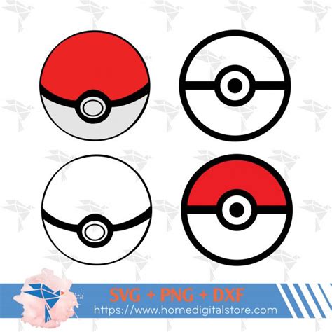 Pokemon Ball SVG, PNG, DXF