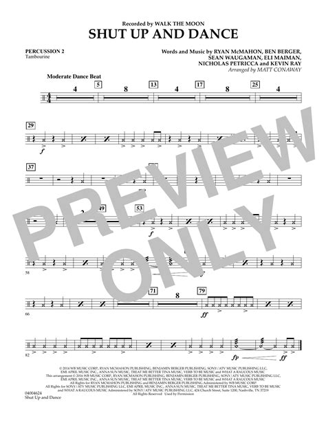 Shut Up And Dance Percussion 2 By Matt Conaway Sheet Music For