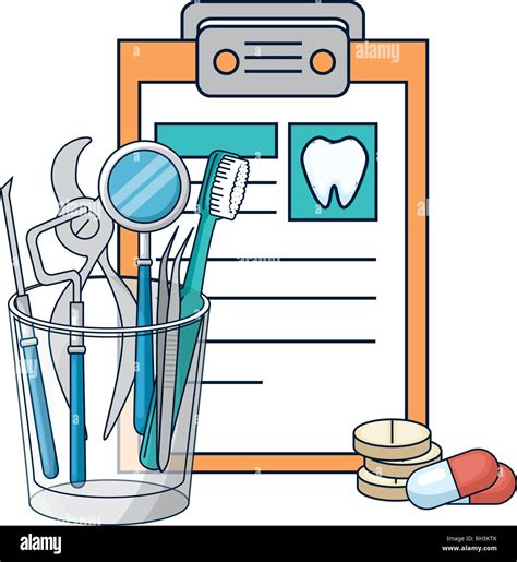 dentist tools in glass and clipboard Stock Vector Image & Art - Alamy