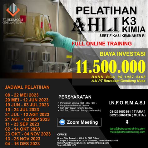 Ahli K Kimia Betracom Training