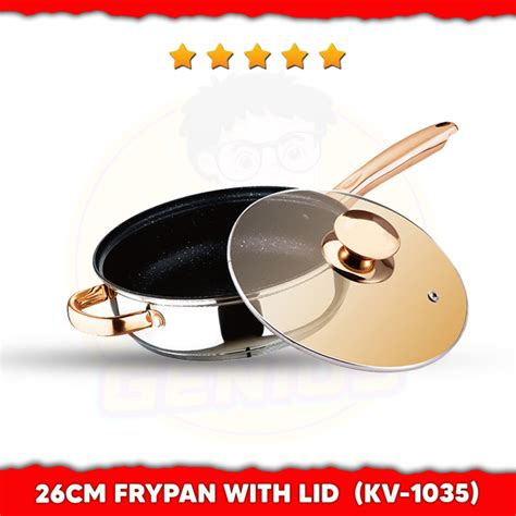 Kaisa Villa Non Stick Stainless Steel Wok Pan With Cover Frying Pan