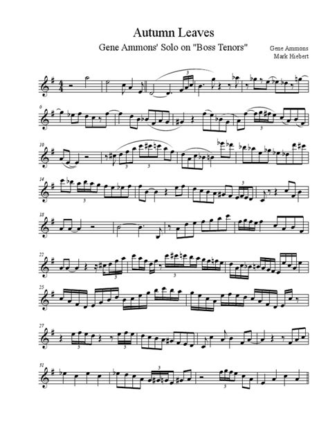 Autumn Leaves Saxo Tenor Pdf