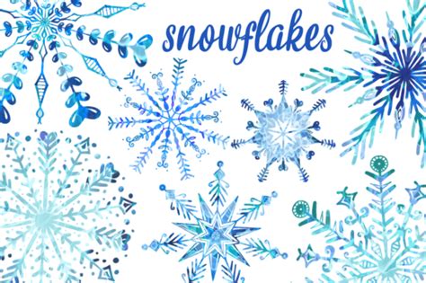 Winter Wonderland Watercolor Snowflakes Graphic by Prawny · Creative Fabrica