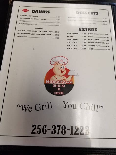Menu at Hometown BBQ & Grill, Childersburg