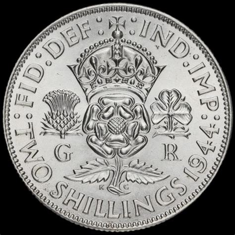 George Vi Silver Two Shilling Coin Florin A Unc