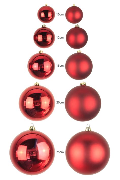 20cm Red Bauble Set Shinymatt Christmas Tree World