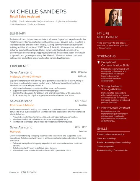 Retail Sales Assistant Resume Examples How To Guide For