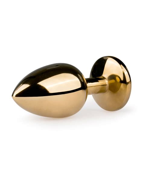 Plug Anal Met Lico Dourado Cristal Pequeno Plugs Anais