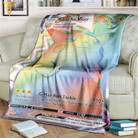 Anime Pokemon Pikachu Vmax Rainbow Full Printing Blanket Pixeltee