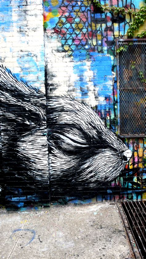 Roa Pulls A Rabbit Out Of A Hog Brooklyn Street Art