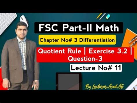 Quotient Rules Of Differentiation Fsc Part Math Exercise