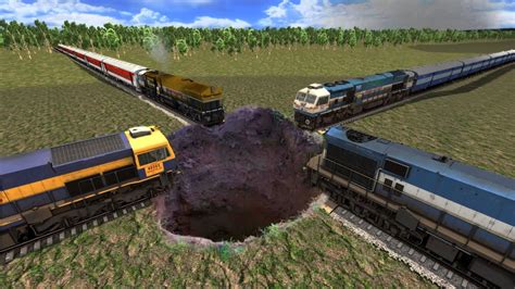 Trains VS Giant Hole Indian Train Simulator Indian Railways