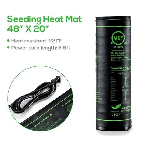 Seedfactor Met Certified 48 X20 Seedling Heat Mat Waterproof And Durable Plant Growth