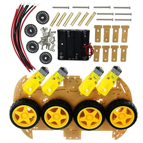 4wd Robot Smart Car Chassis Kits Car With Speed Encoder For Arduino