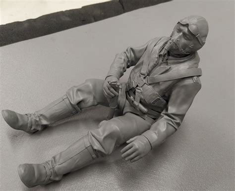 OBJ Datei Hochdetaillierter 3D Pilot Der Deutschen Luftwaffe Aus Dem 2