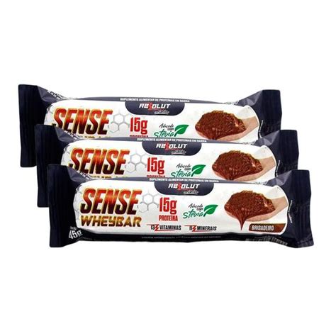 Barra de proteína Sense Whey Bar Absolut Nutrition Brigadeiro 45g Kit