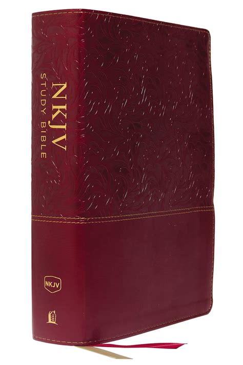 NKJV Study Bible Leathersoft Red Full Color Comfort Print The