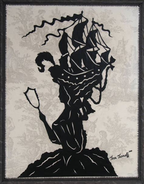 Marie Antoinette Large Hand Cut Silhouette Papercut On Toile