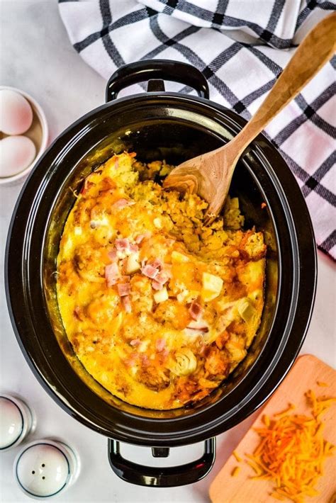 Crock Pot Egg Bake Tater Tots Julie S Eats Treats Crockpot Egg