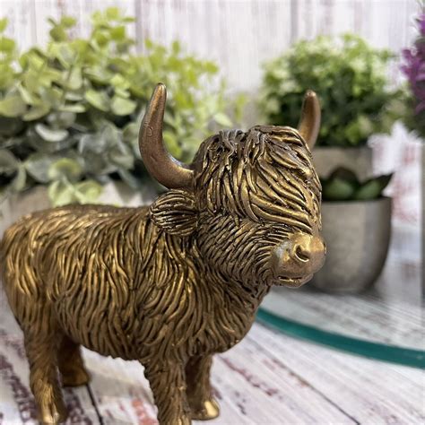 Highland Cow Standing Resin Statue Burgess Home Garden