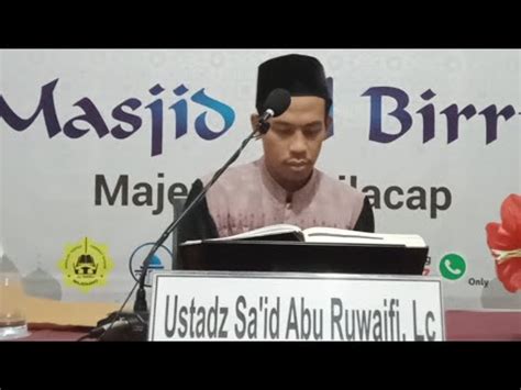 LIVE Mengusap Khuf Ustadz Sa id Abu Ruwaifi Lc حفظه الله YouTube