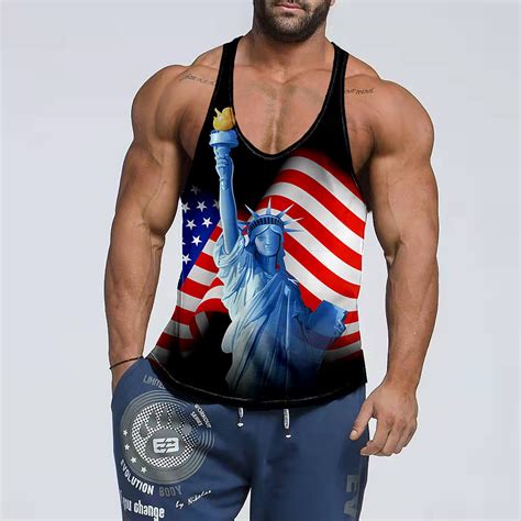 Dyfzdhu Independence Day Tank Tops For Men Plus Size Men S Sports Tank