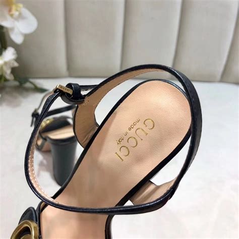 Replica Gucci Marmont Sandals 105mm In Black Leather