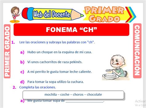 Fonema Ch Exercise For Primer Grado Images And Photos Finder