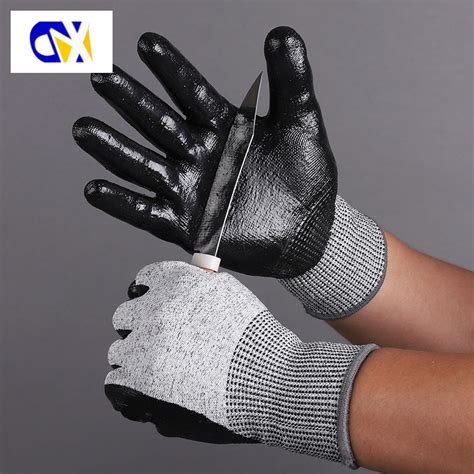 Factory G Level Nitrile Coated Hppe Cut Resistant Safety Work