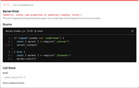 Next Js Cannot Read Properties Of Undefined Reading Listen When