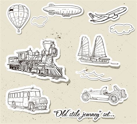 Vector set of vintage transport Stock Vector Image by ©Yunna #12039103