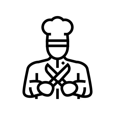 Personal Chef Line Icon Vector Illustration 10219492 Vector Art At Vecteezy